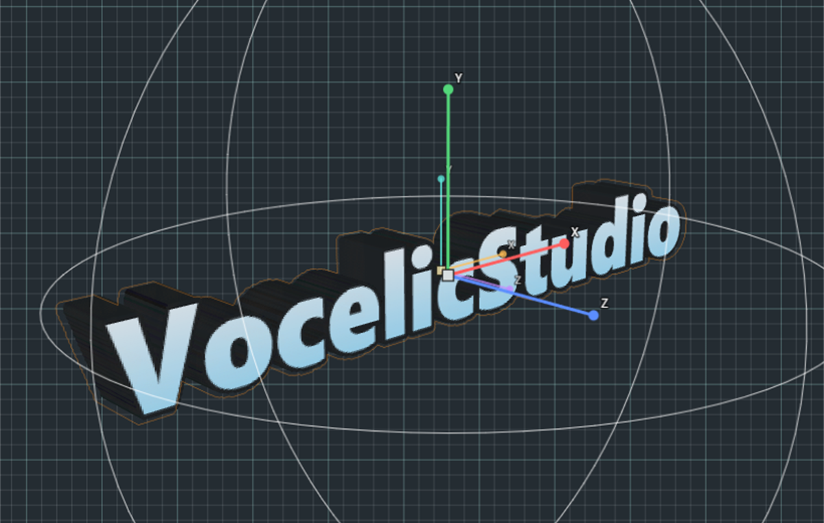 VocelicStudioで文字を押し出して3D化したプレビュー